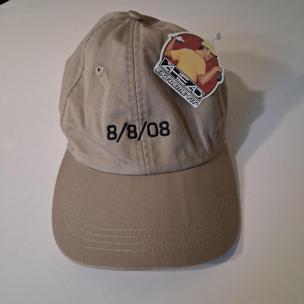 Mens Tan and black AHEAD cap with embroidered NBC Olympics logo NWT